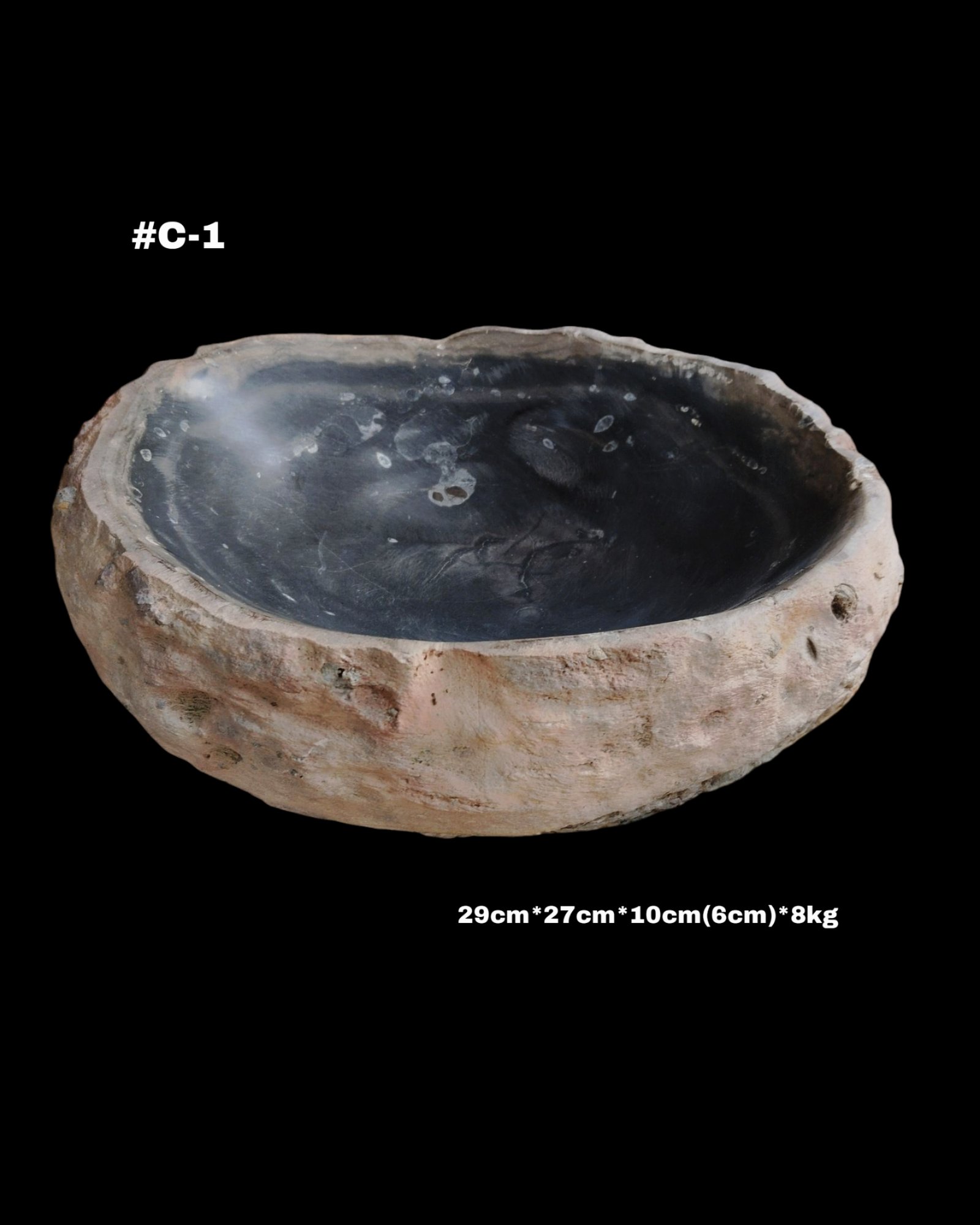 Cuenco en piedra fósil