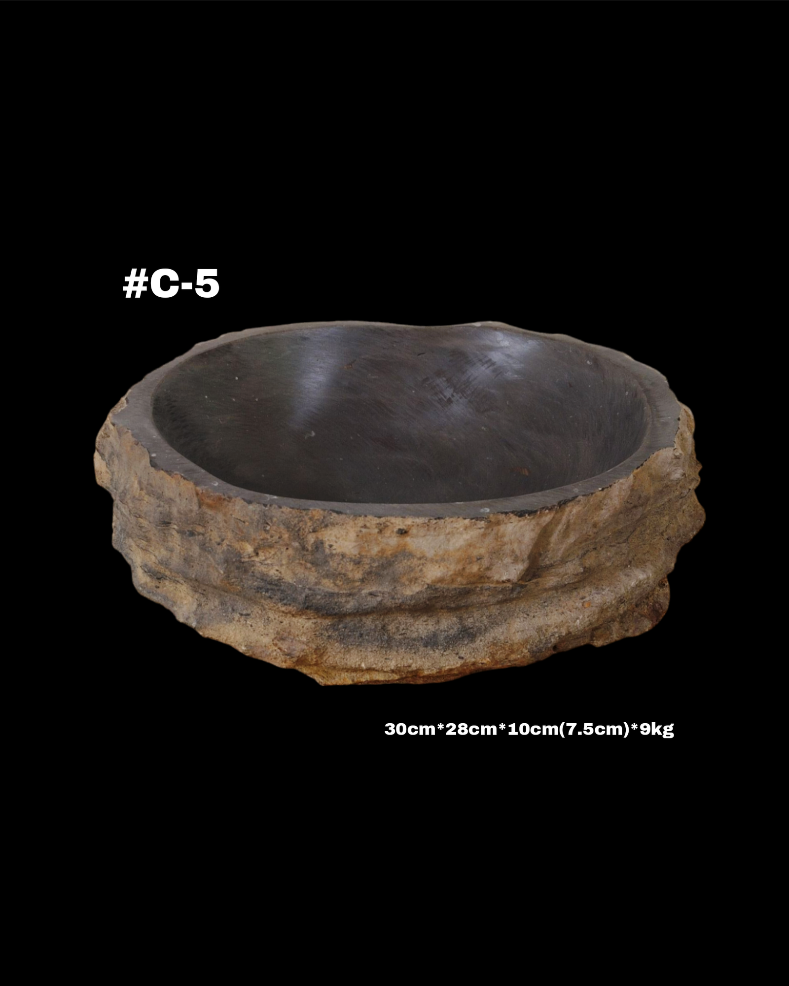 Cuenco en piedra fósil