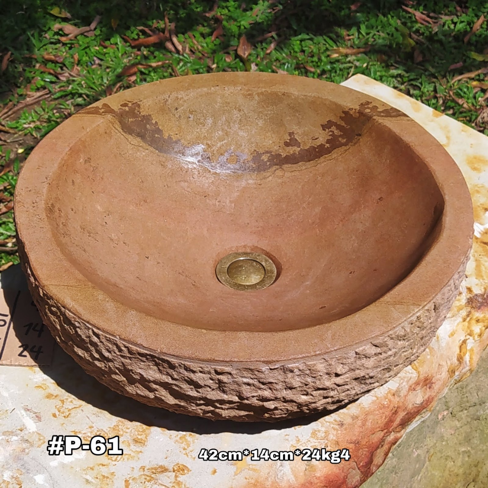 Lamanos en piedra natural, colorido ocre oscuro. Piedras Ocres