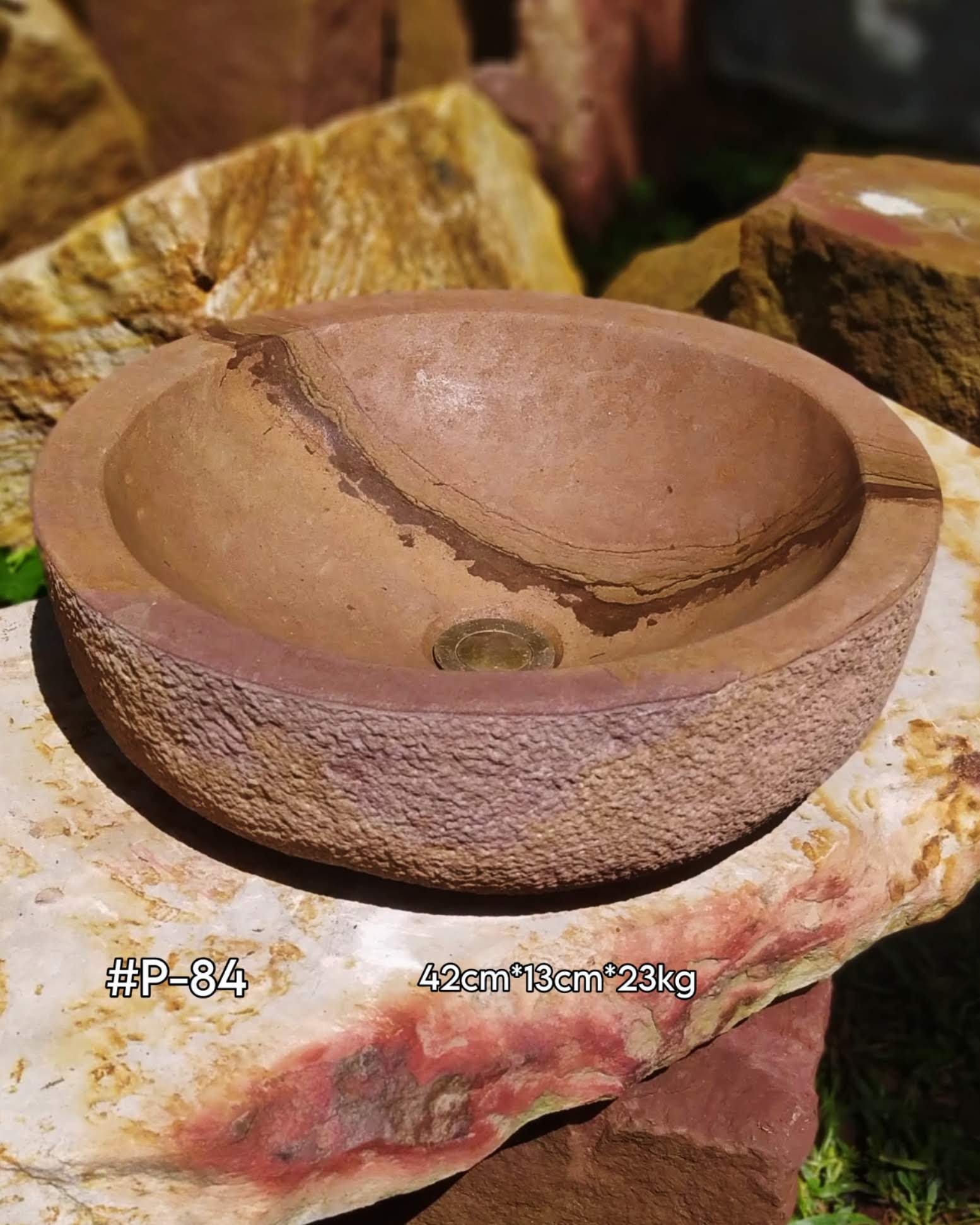 Lavamanos en piedra arenisca colirido Piedras Ocres