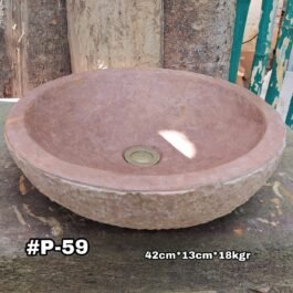 Lavamanos En Piedra Pulido Clásico Redondo #P-59