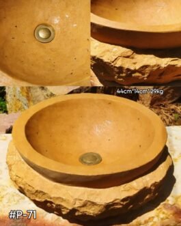 Lavamanos En Piedra Pulido Clásico Redondo #P-71