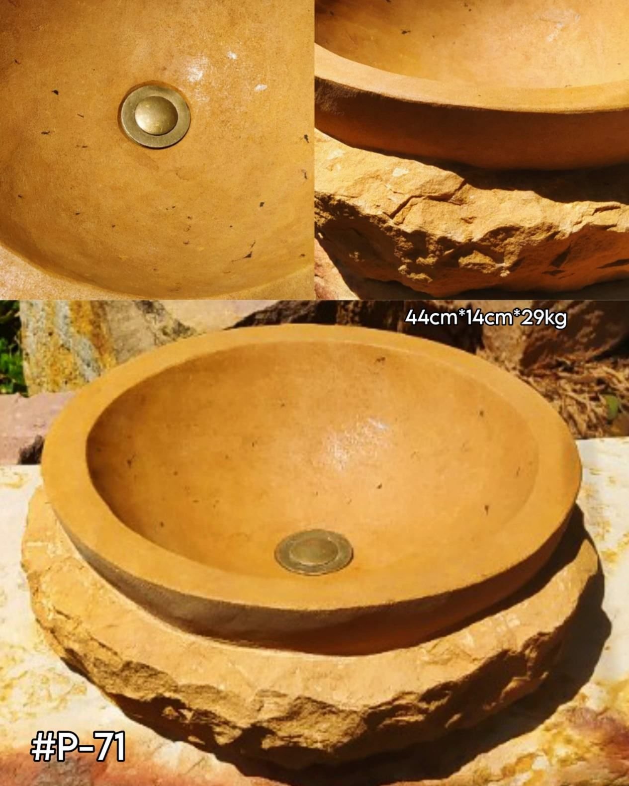 Lavamanos pulido redondo especial en piedra natural