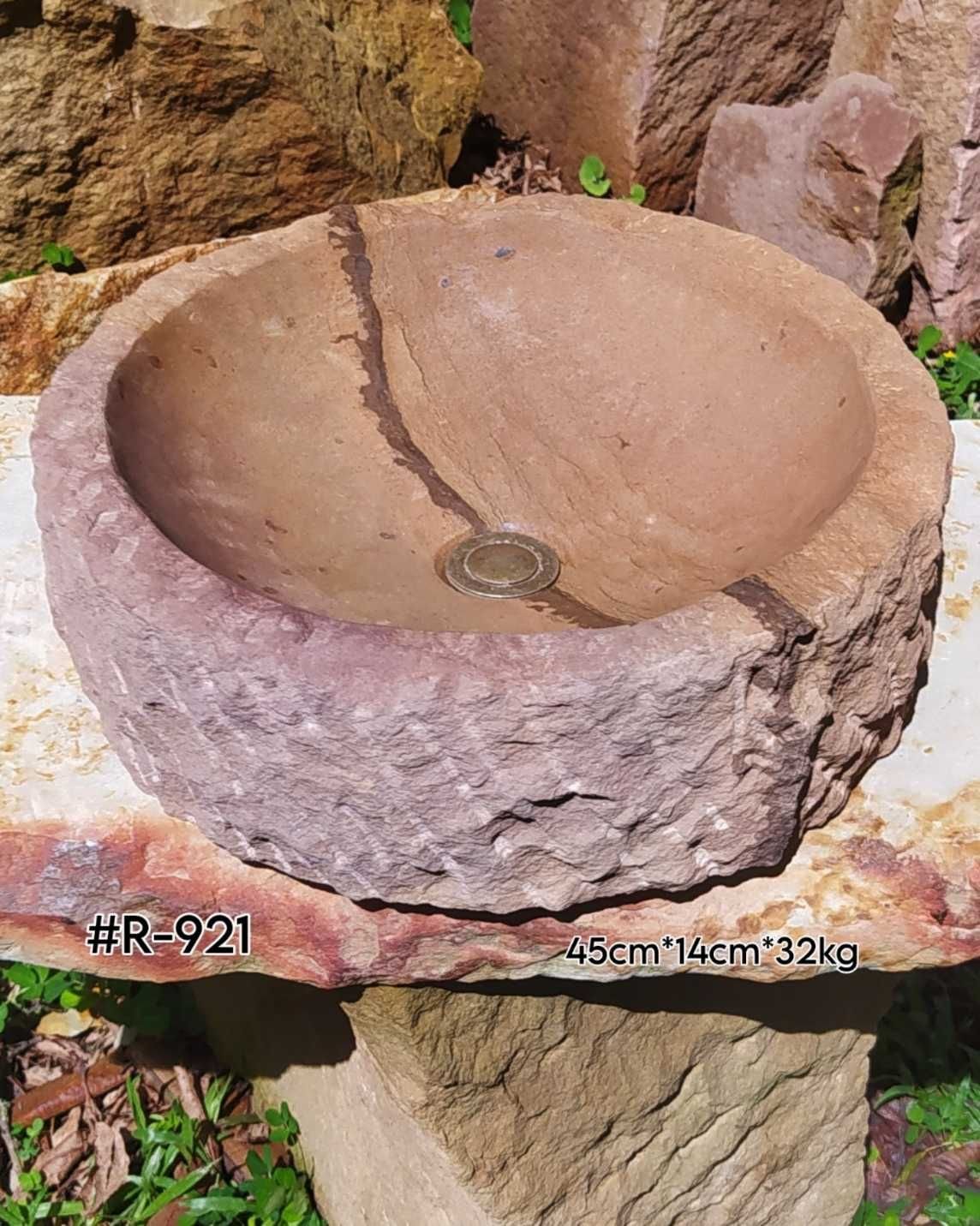 Lavamanos de Piedra Rústico de Cantera. Piedras Ocres