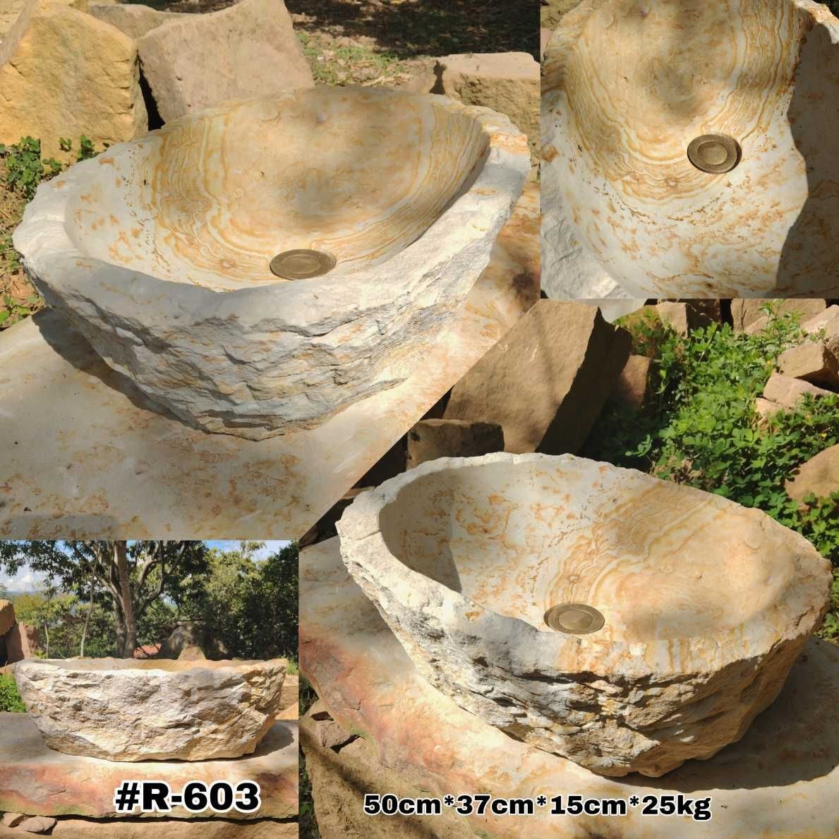 Lavamanos en piedra rústico de cantera