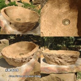 Lavamanos Rústico de Cantera Ovalado #R-609
