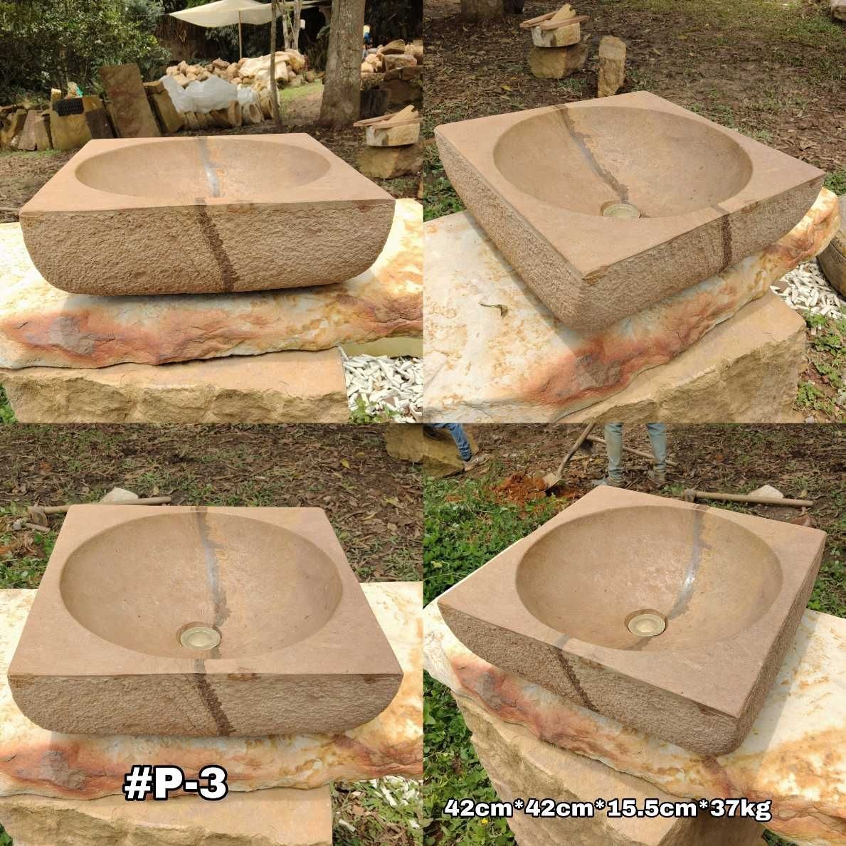 Lavamanos cuadrado en piedra