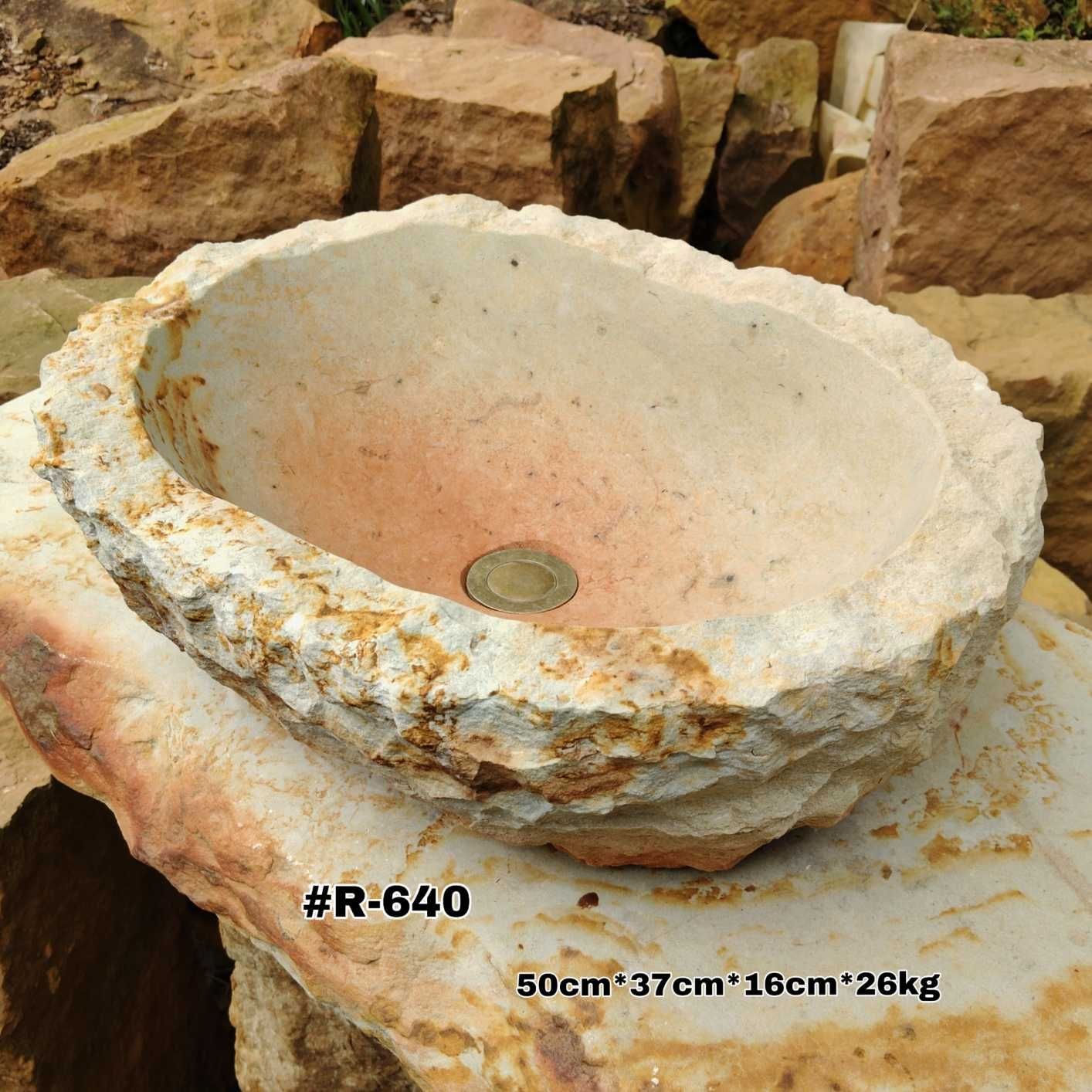 Lavamanos en piedra rústico de cantera