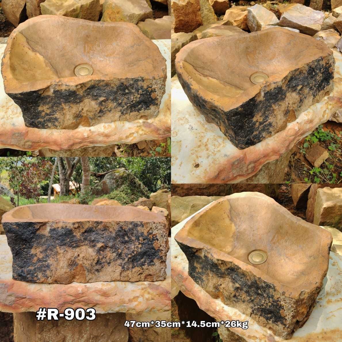 Lavamanos en piedra rústico de montaña