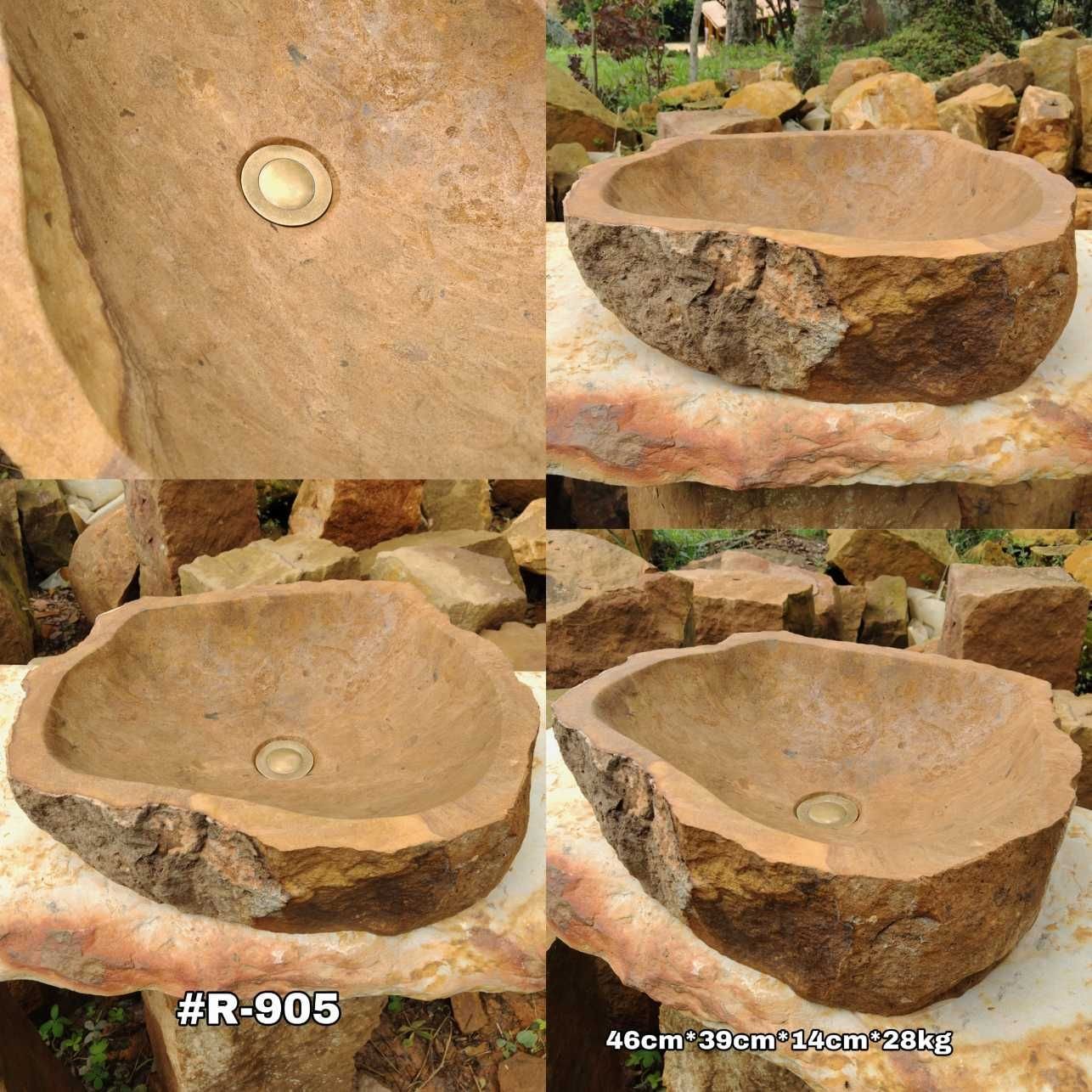 Lavamanos en piedra rústico de montaña