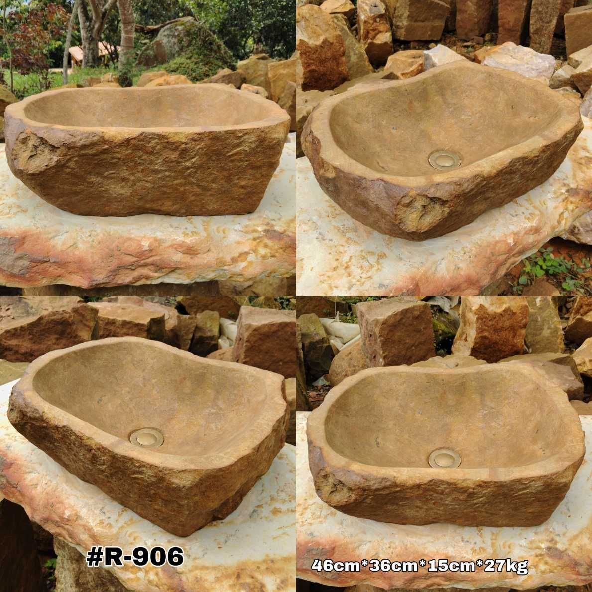 Lavamanos en piedra rústico de montaña