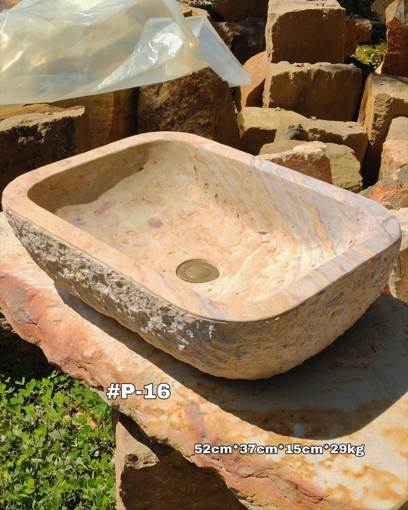 Lavamanos en piedra rectangular