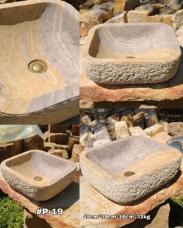 Lavamanos en Piedra Rectangular, P-19