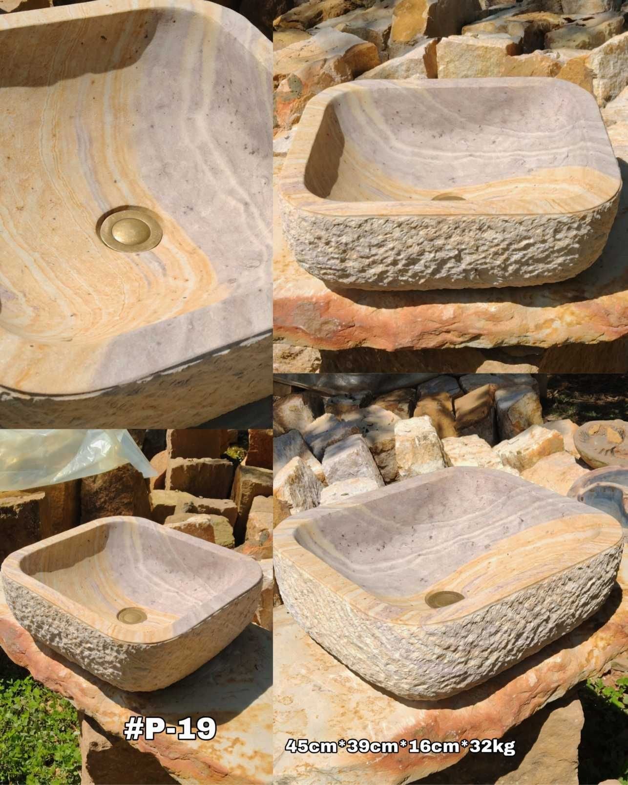 Lavamanos en piedra rectangular