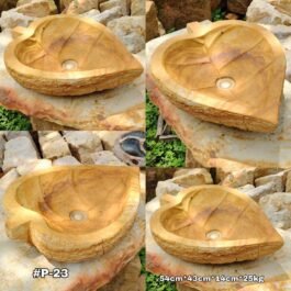 Lavamanos En Piedra Temático De La Hoja, P-23