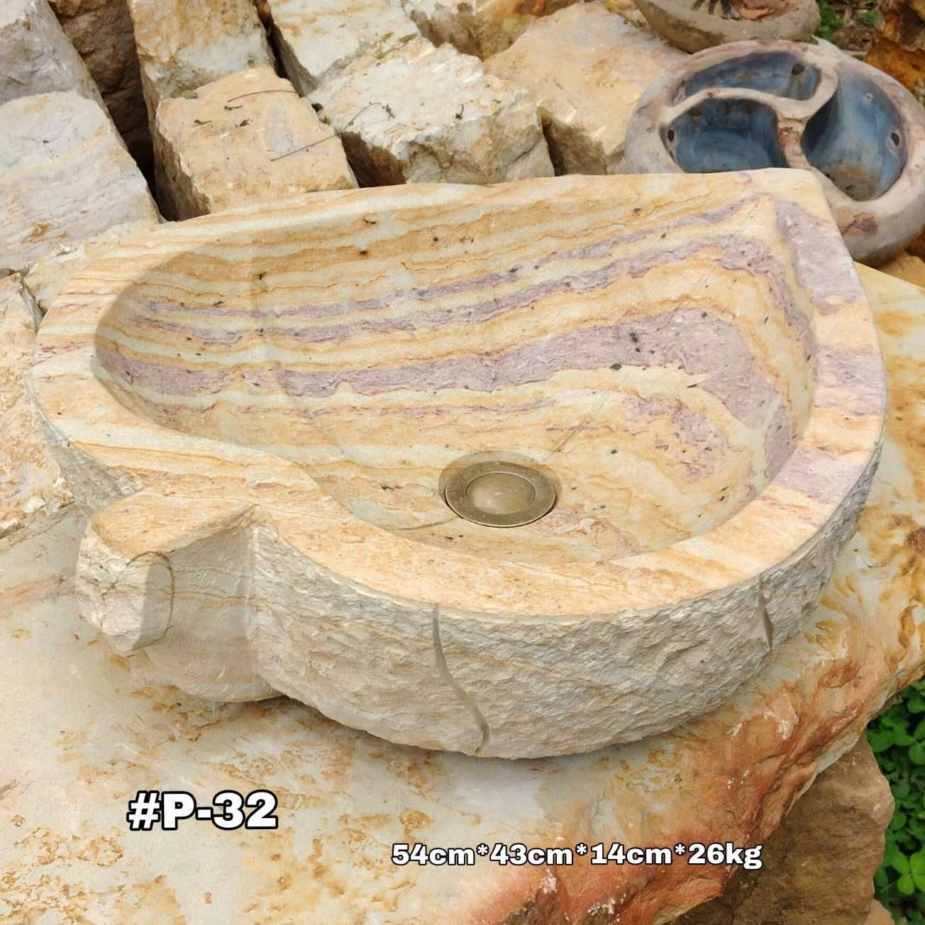 Lavamanos temático de la Hoja en piedra natural