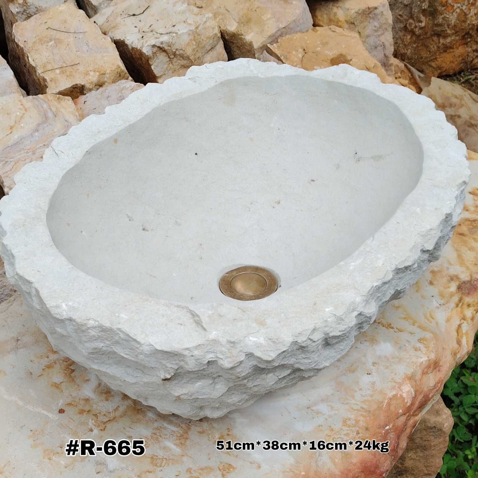 Lavamanos Rústico de cantera ovalado