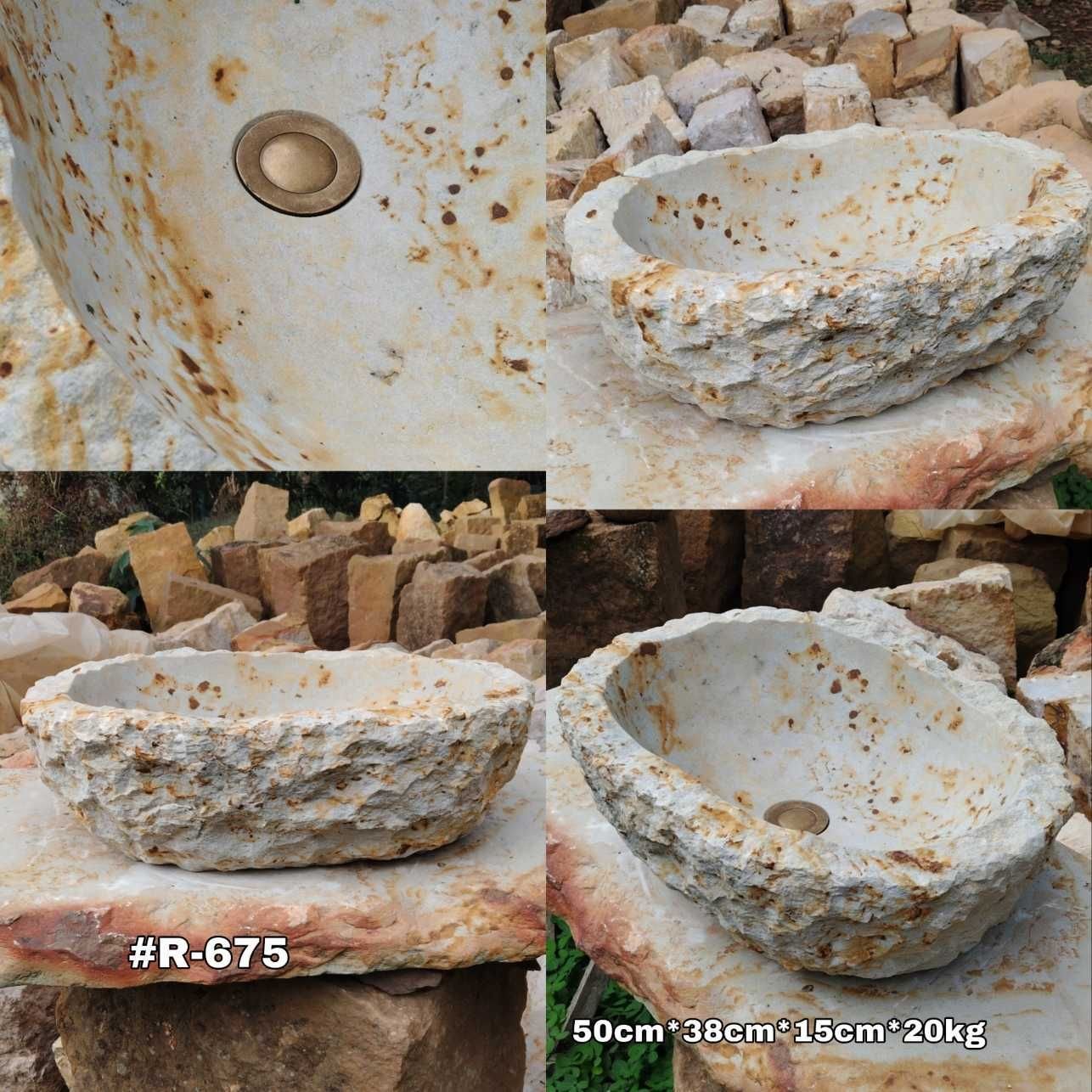 Lavamanos Rústico de cantera ovalado