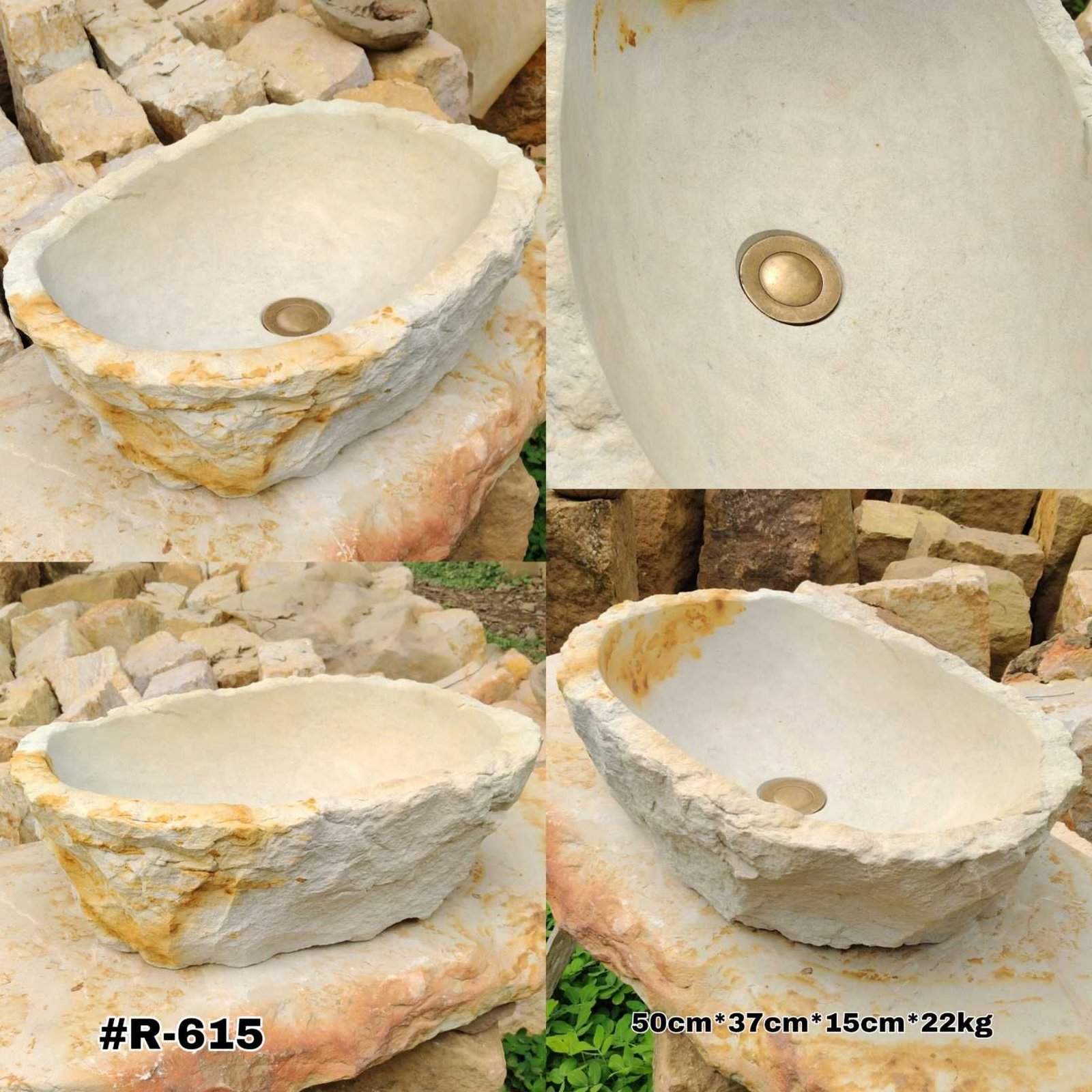 Lavamanos rústico de cantera