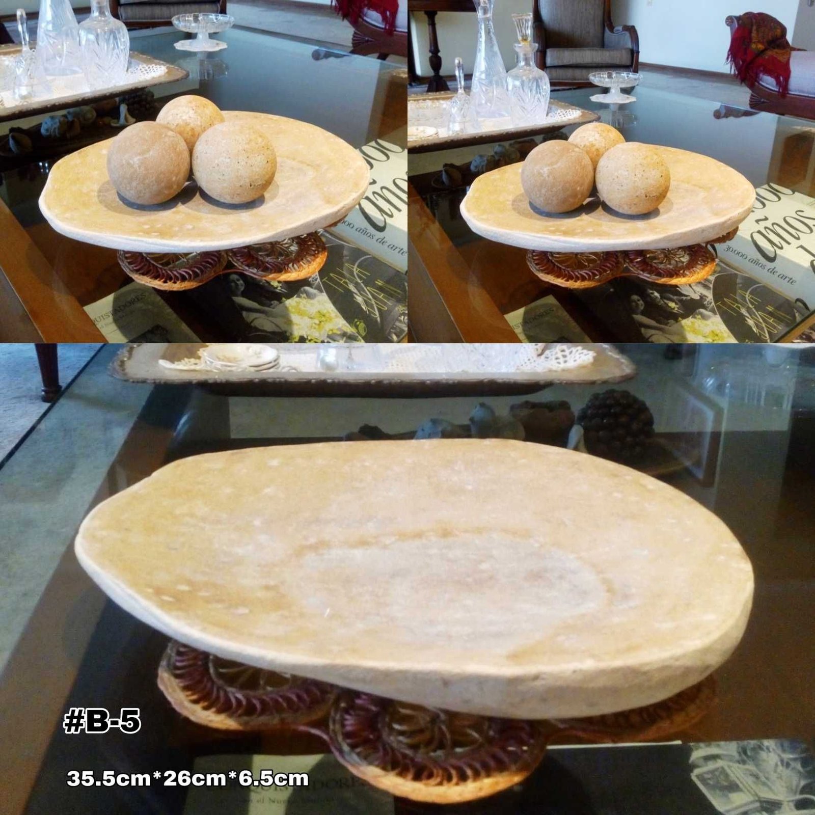 Bandejas y platos en piedra