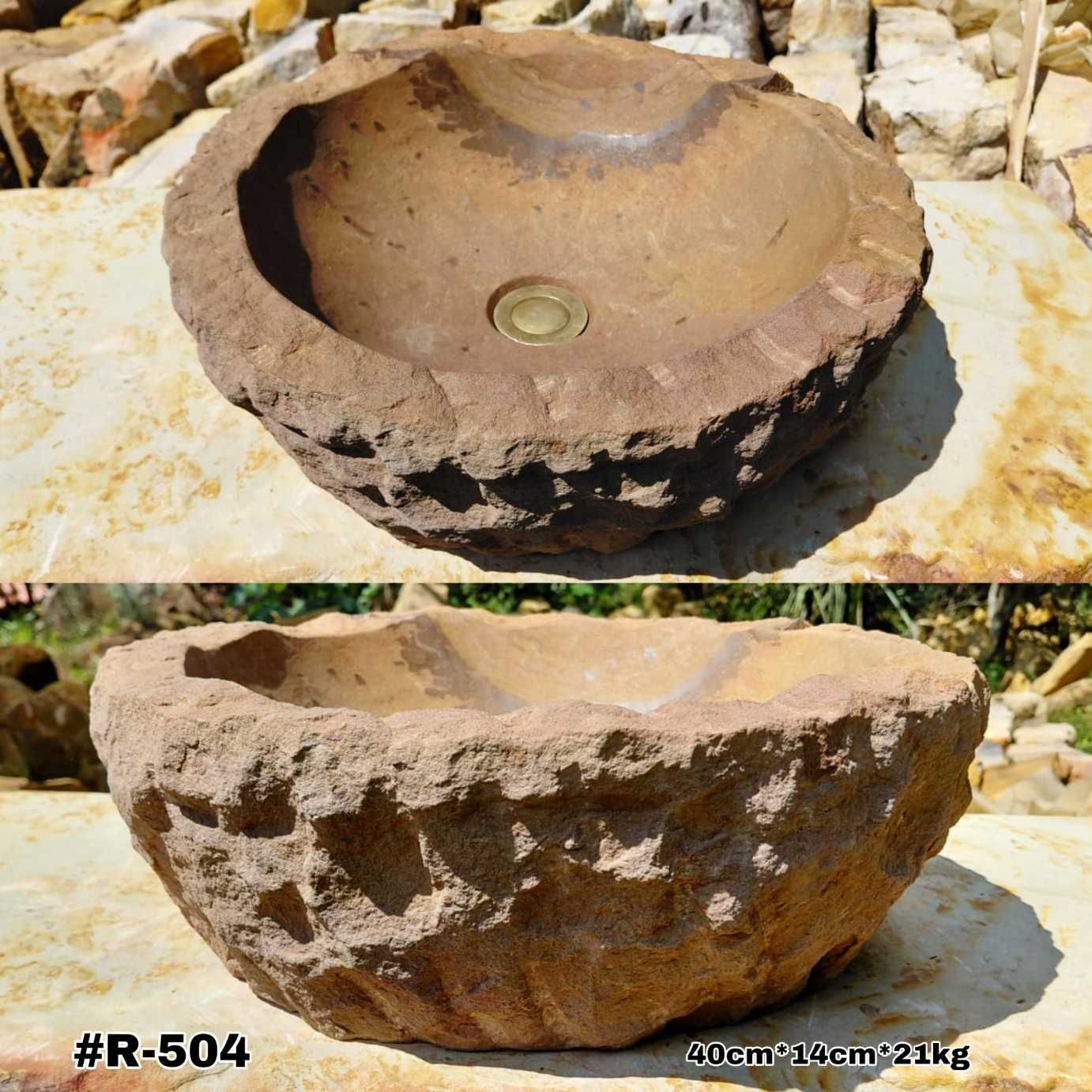 Lavamanos rústico de cantera