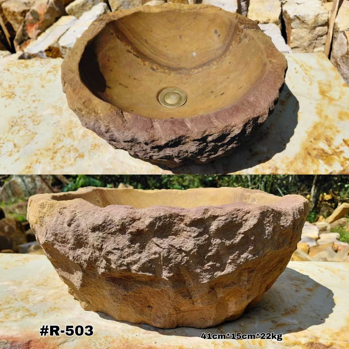 Lavamanos rústico de cantera