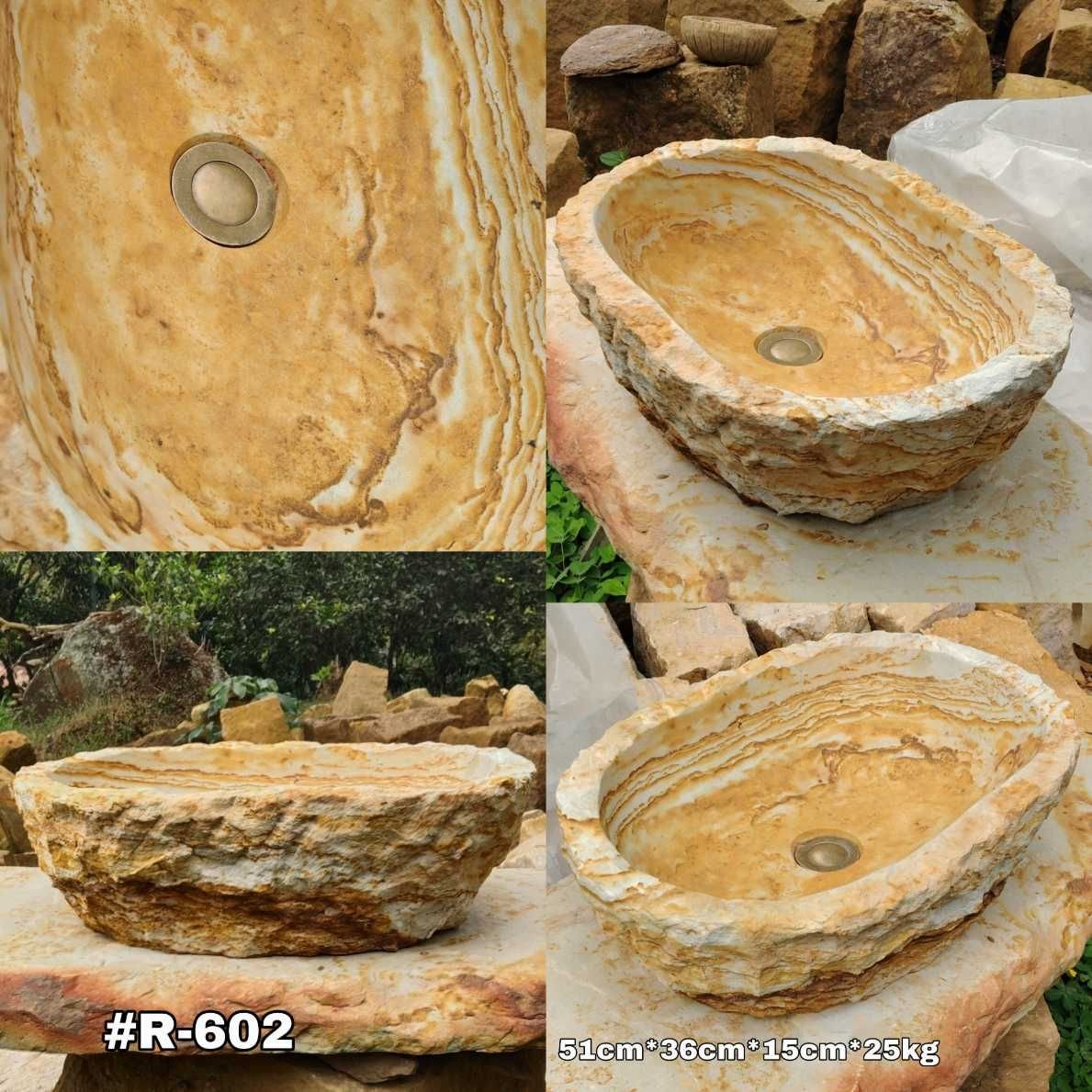 Lavamanos en piedra rústico de cantera