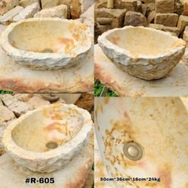Lavamanos Rústico de Cantera Ovalado #R-605