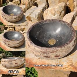 Lavamanos en piedra fósil, F-34