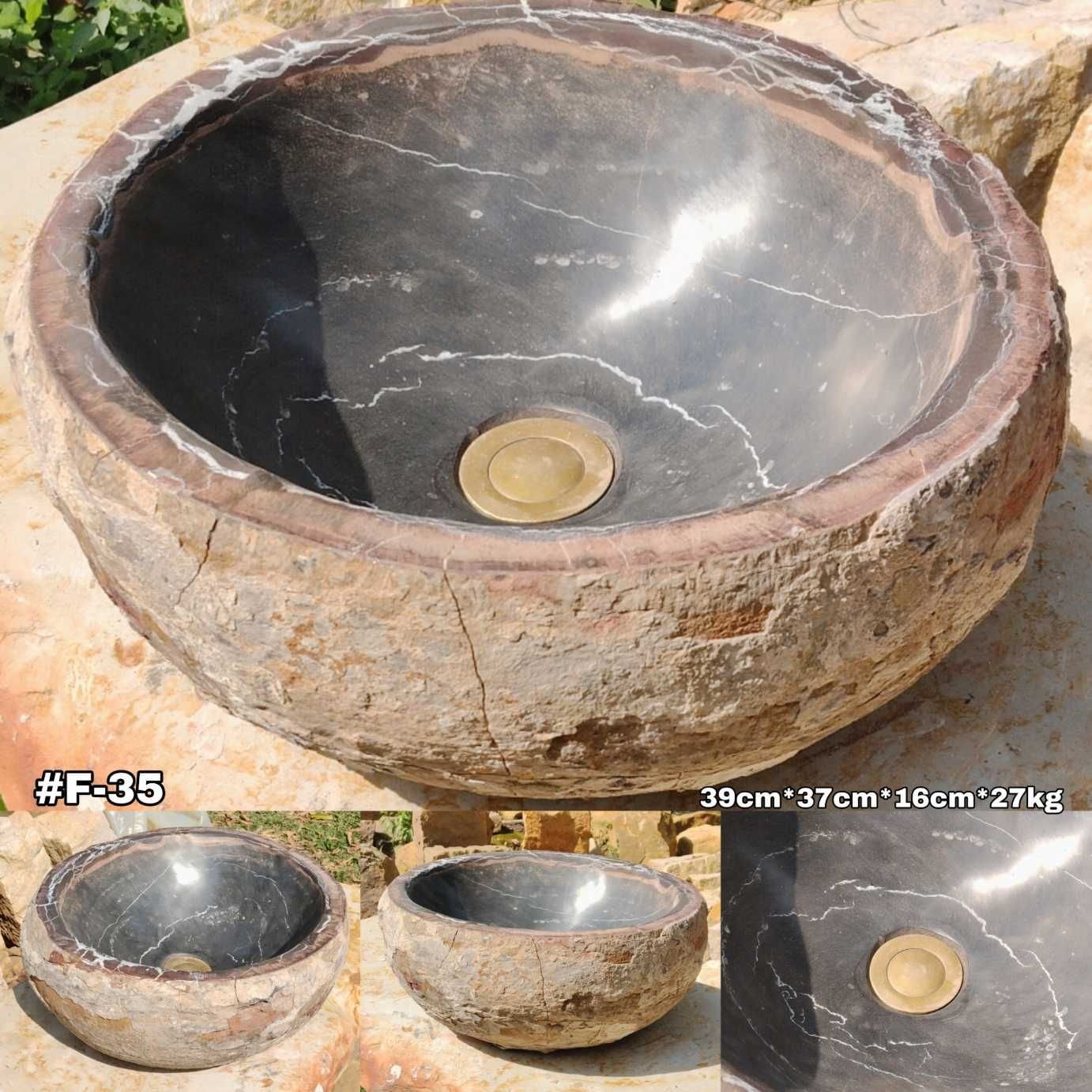 Lavamanos en piedra fósil