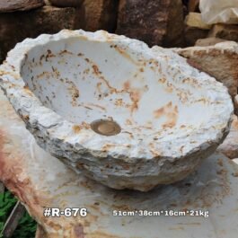 Lavamanos En Piedra Ovalado De Cantera, #R-676