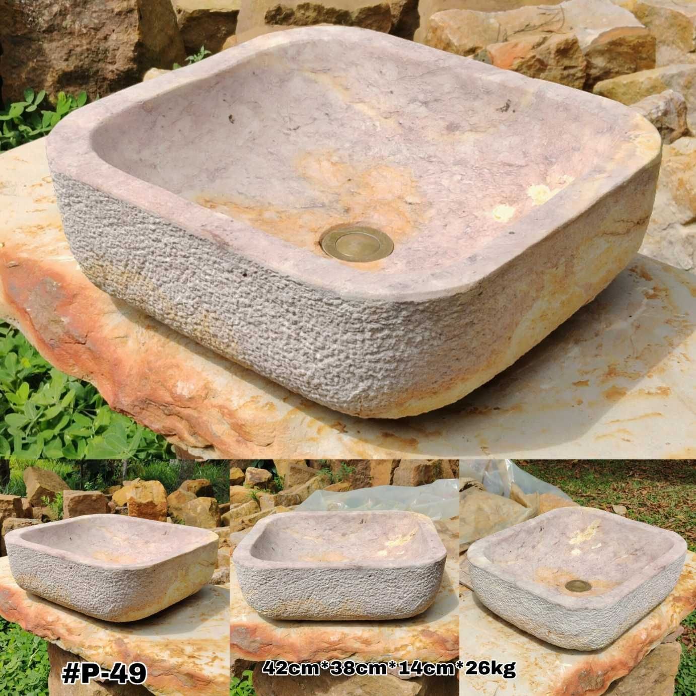 Lavamanos en piedra rectangular