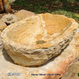 Lavamanos En Piedra Ovalado De Cantera, #R-708
