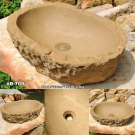 Lavamanos En Piedra Ovalado De Cantera, #R-709