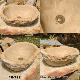 Lavamanos En Piedra Ovalado De Cantera, #R-712