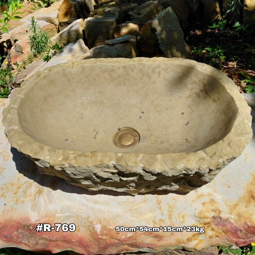 Lavamanos rústicos en piedra Barichara