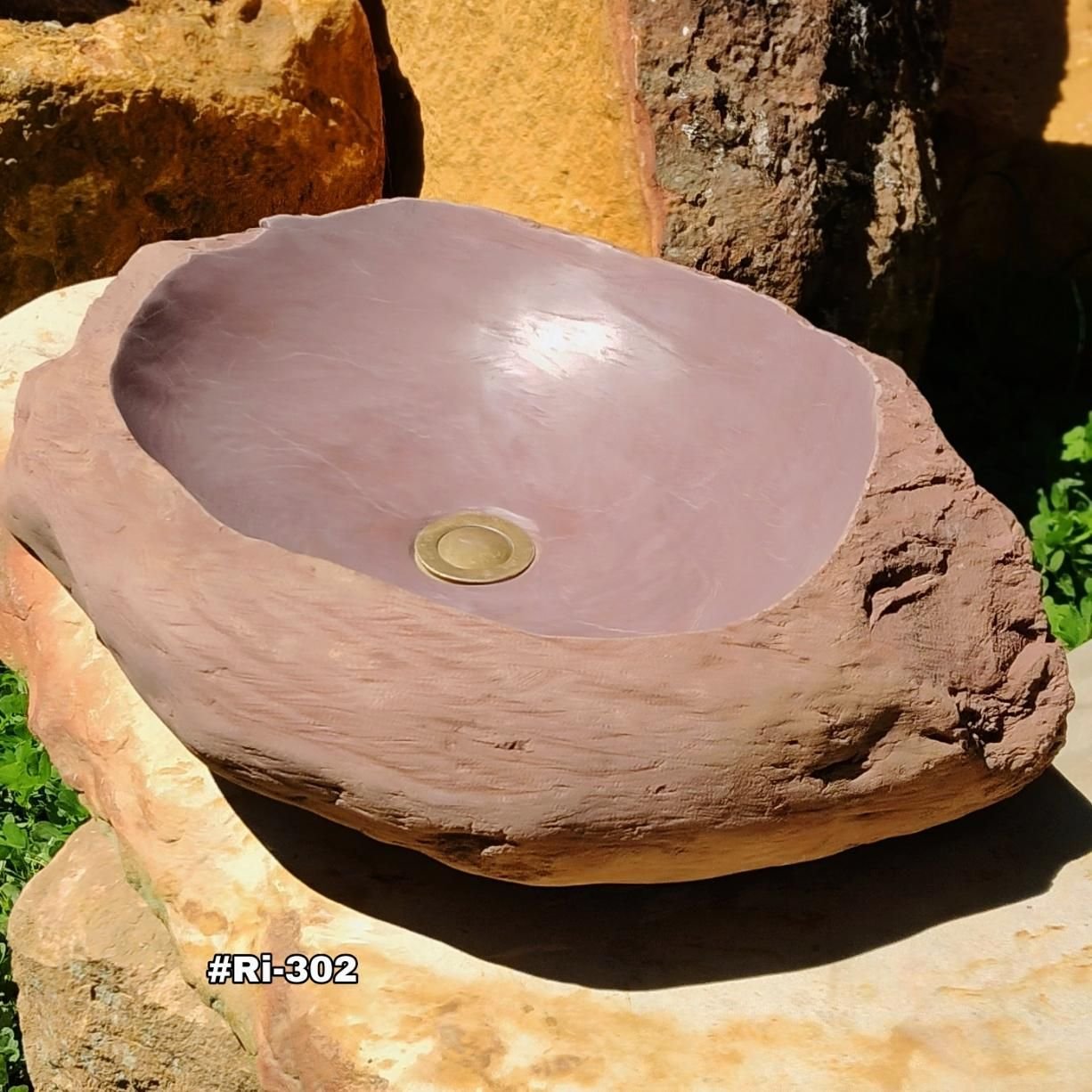 Lavamanos en piedra de río