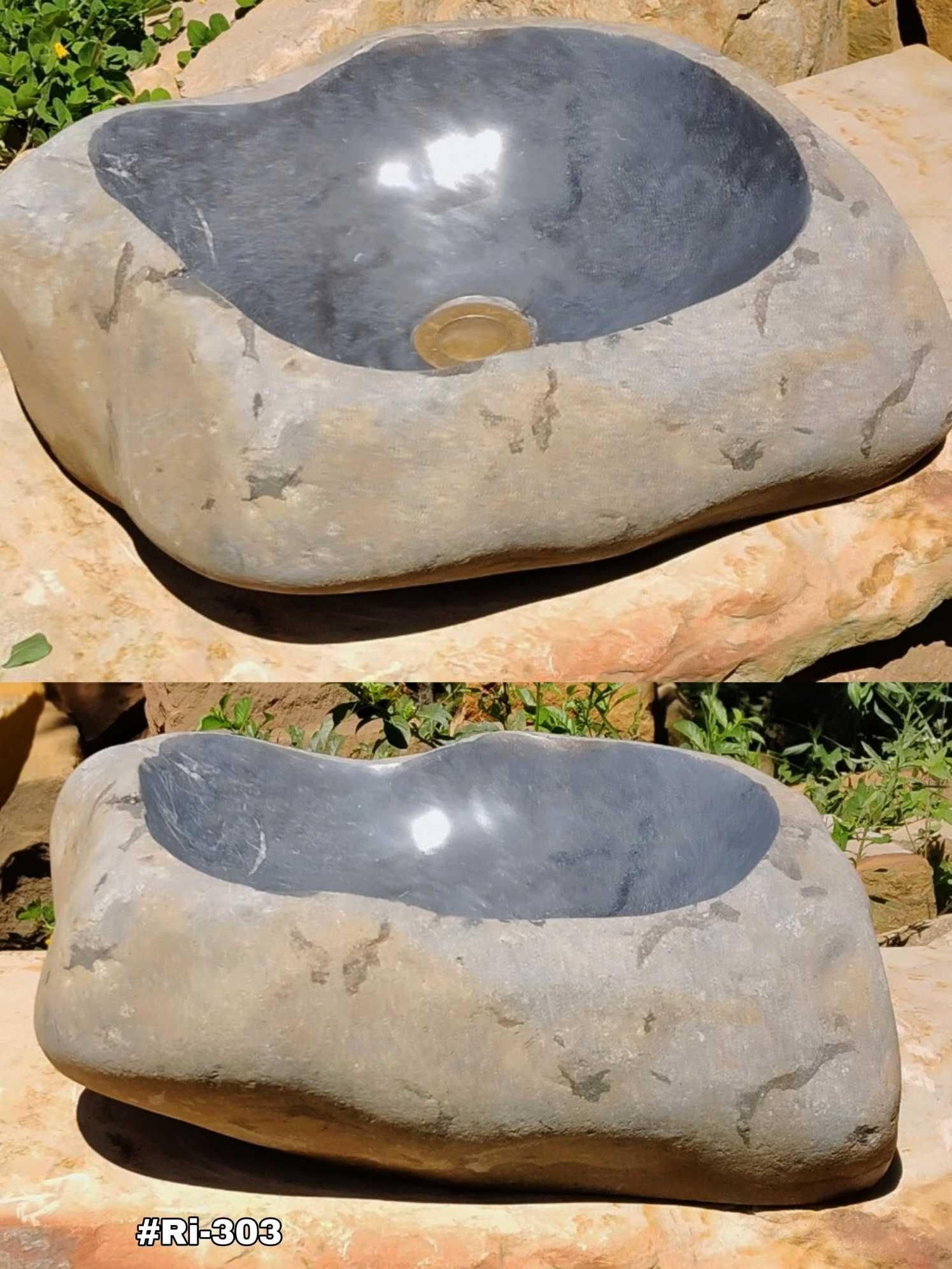 Lavamanos en piedra de río