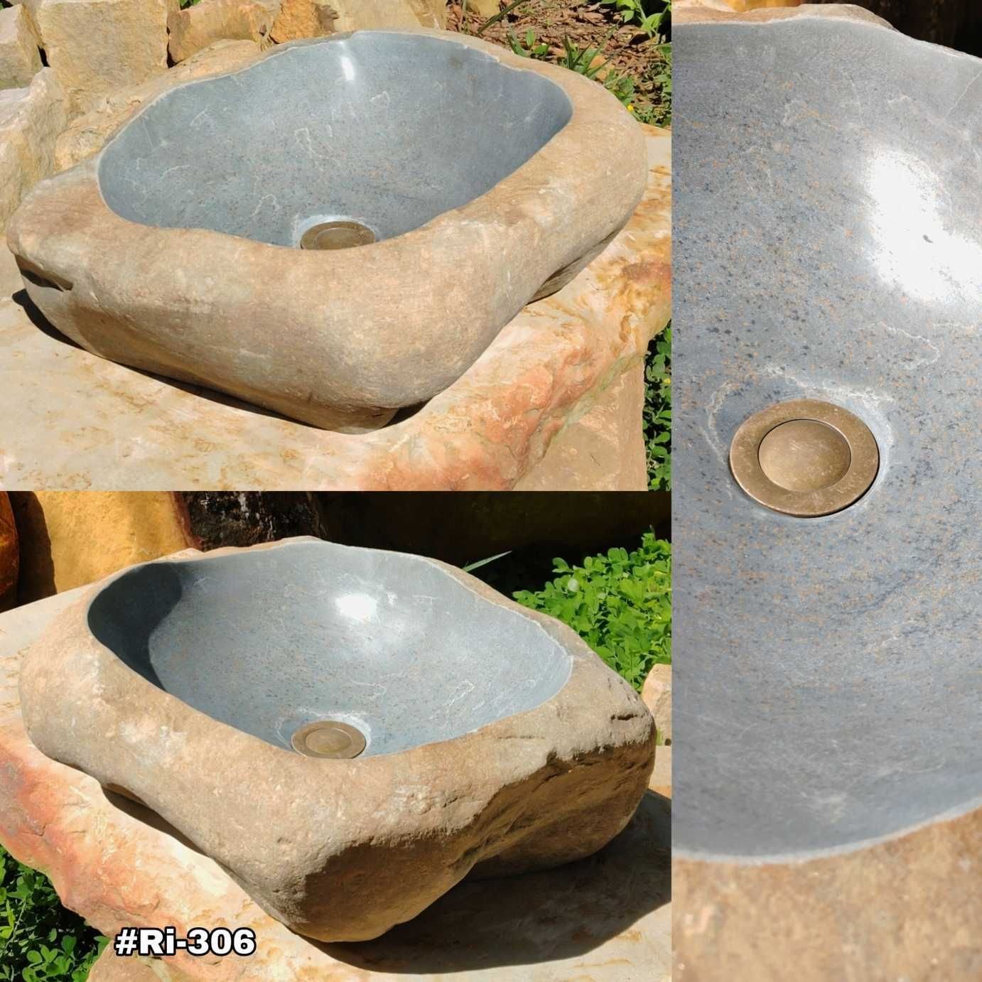 Lavamanos en piedra de río