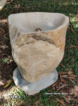 Lavamanos en piedra de rio pedestal monolítico