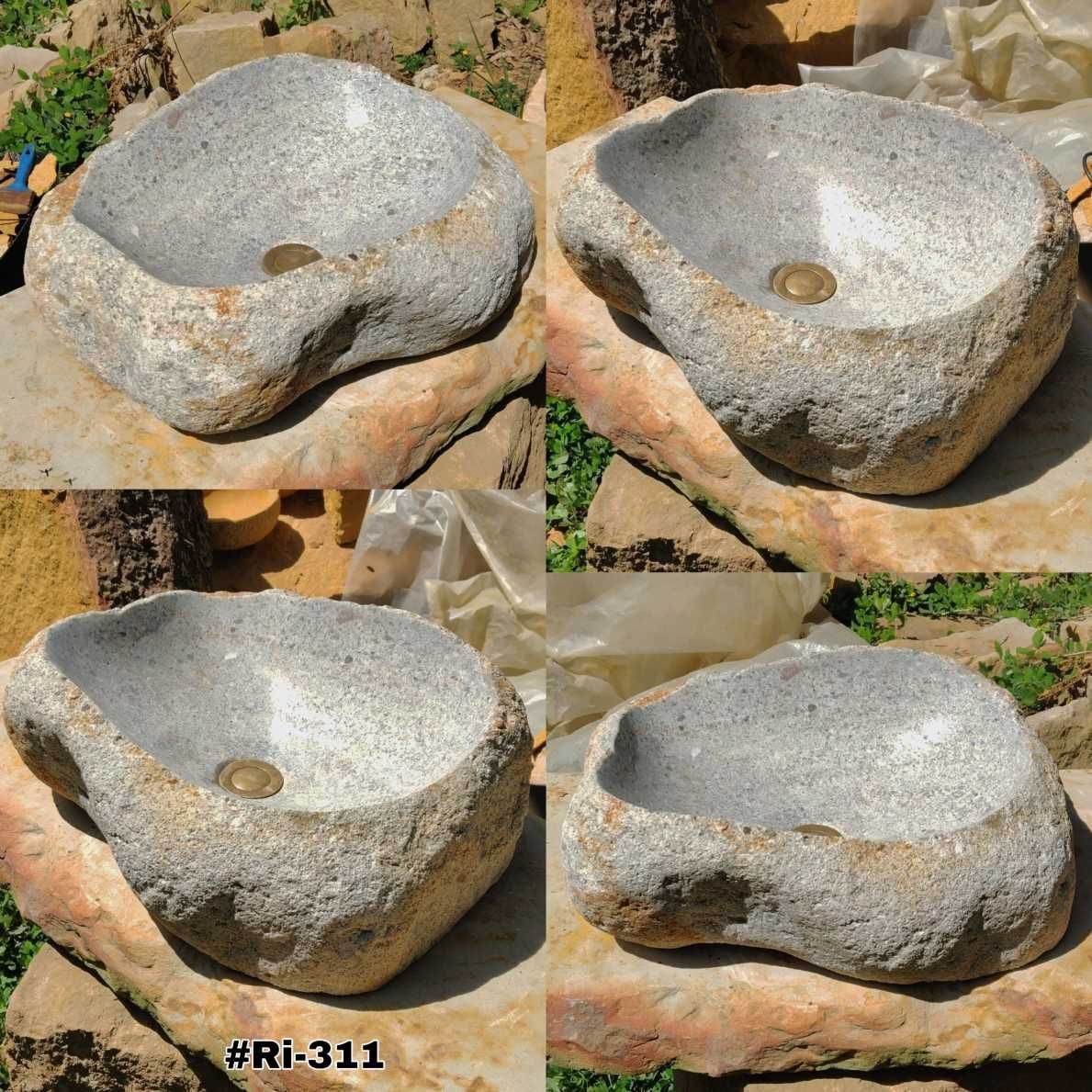 Lavamanos en piedra de río